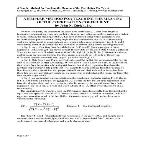 Teaching the Correlation Coefficient