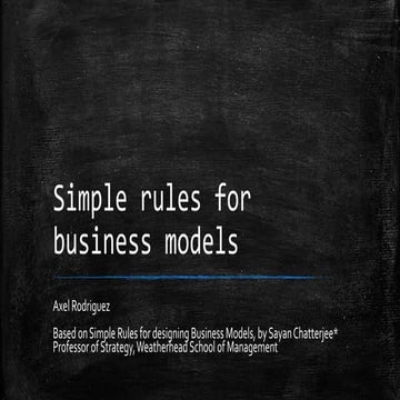 Simple rules for business models