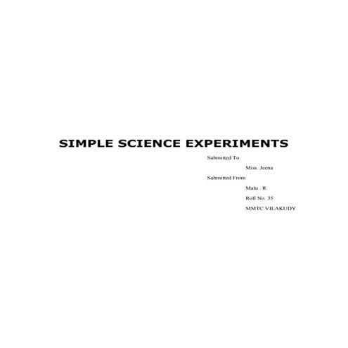 Simple science experiments