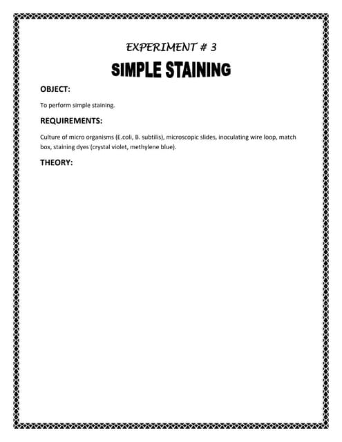 Simple staining