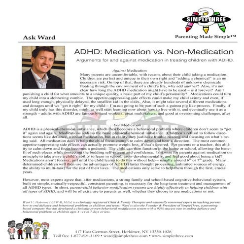 ADHD: Medication vs Non-Medication