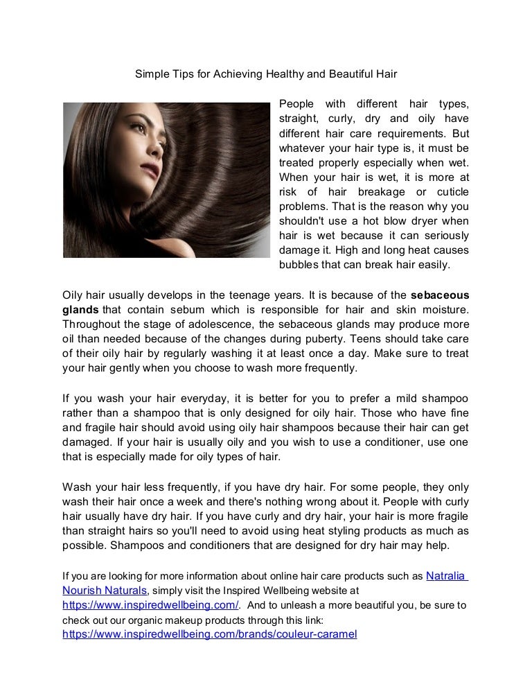 Simple Tips For Achieving Healthy And Beautiful Hair