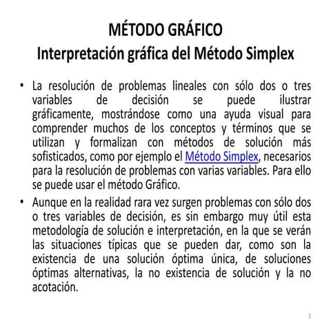 PROGRAMACION LINEAL - METODO SIMPLEX