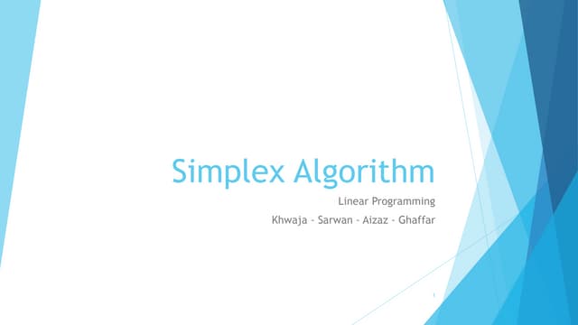 Simplex algorithm