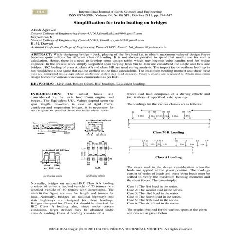 Simplification of train loading on bridges