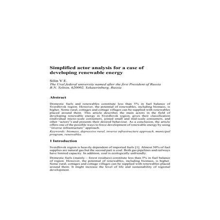 Actors’ behaviour analysis in a decentralised energy system: Overview ...