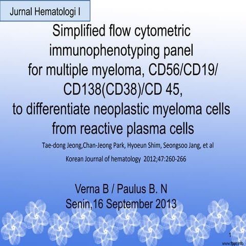Simplified flow cytometric