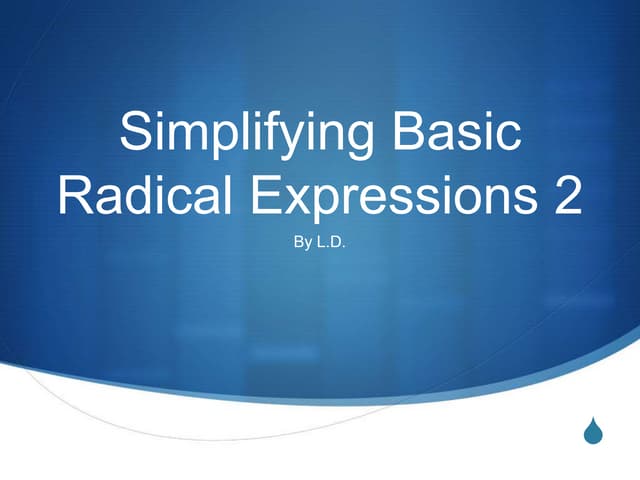 Simplifying basic radical expressions 2