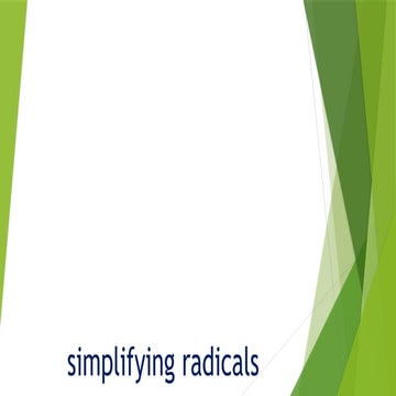 Simplification of  Radicals by applying laws of radicals 1.pptx