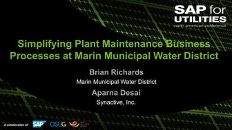Simplifying the work order business processes at marin municipal water distri...