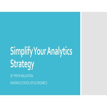 Simplify your analytics strategy