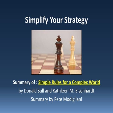 Simplify your strategy