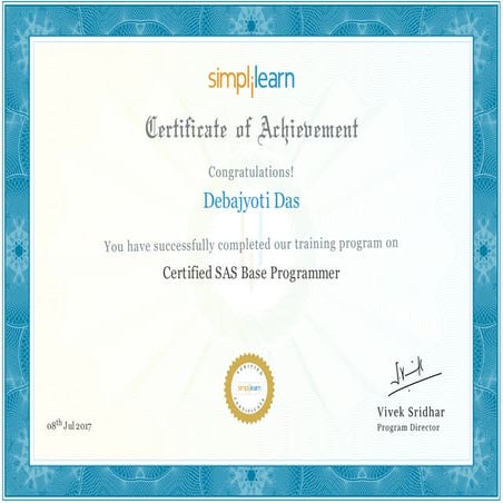 Simplilearn Certified SAS Base Programmer