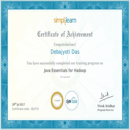 Simplilearn Java Essentials for Hadoop 