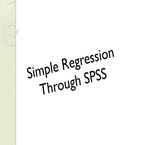 Simplre regression through spss