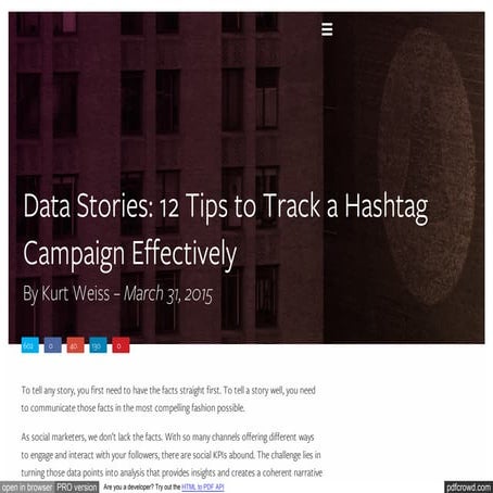 Data Stories: 12 Tips to Track a Hashtag Campaign Effectively