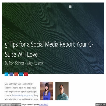 5 Tips for a Social Media Report Your C-Suite Will Love