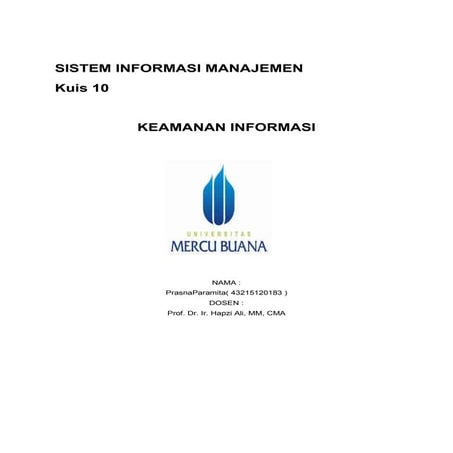 Sim,prasna paramita, prof. dr. ir hapzi ali,mm, keamanan informasi , universi...