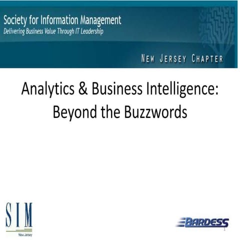 Bardess Moderated - Analytics and Business Intelligence - Society of Informat...