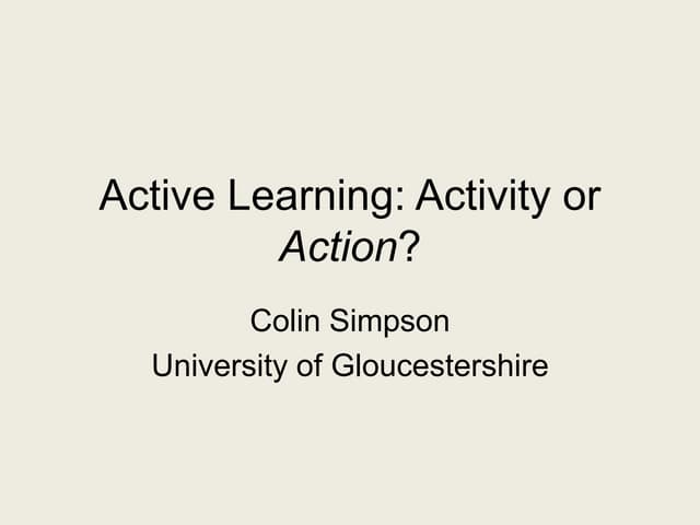 Activity or Action - Colin Simpson