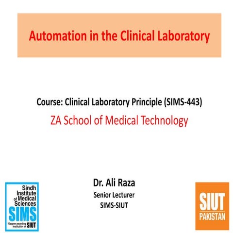Automation in the Clinical Lab