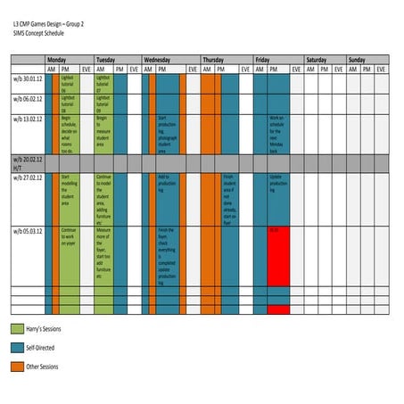 Robot Dreams Schedule | DOCX