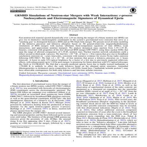 GRMHD Simulations of Neutron-star Mergers with Weak Interactions: r-process N...