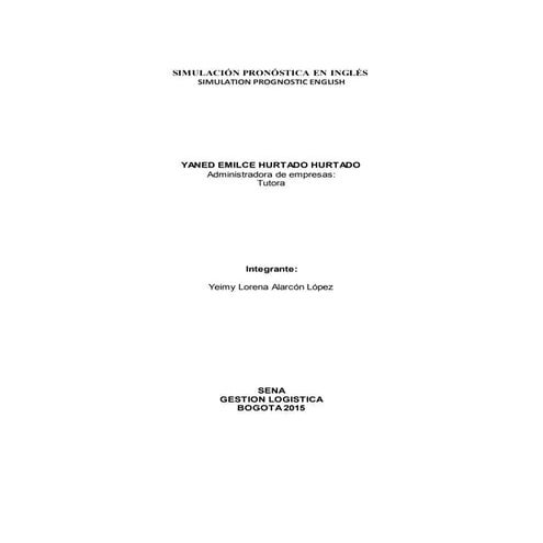 Simulación pronóstica en inglés