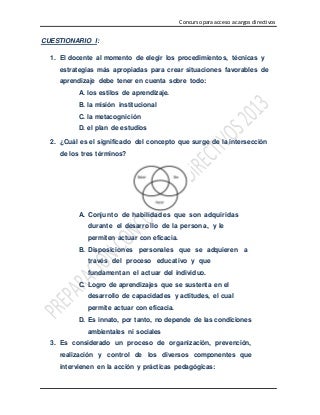 Simulacro de examen docente 100 preguntas de casos pedagogicos   subido por yhon jorge garro.l