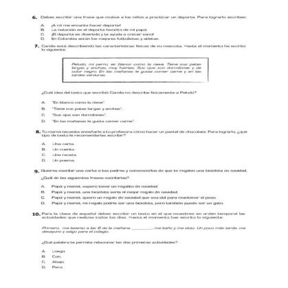 Simulacro prueba SABER tercero lenguaje