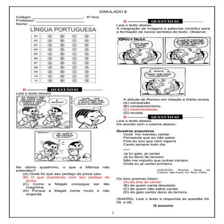Simulado 5c2ba-ano-lp-8