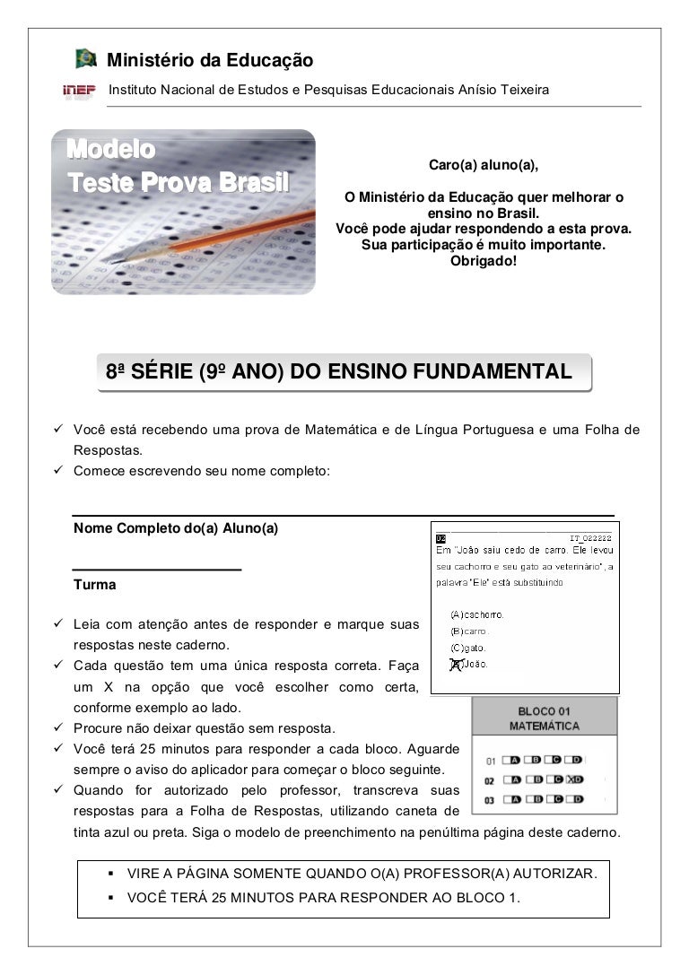 Simulado Prova Brasil 9 Ano Simulado Prova Brasil 9 Ano