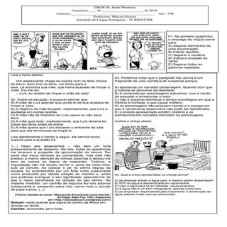 Simulado língua portuguesa 9º ano -...