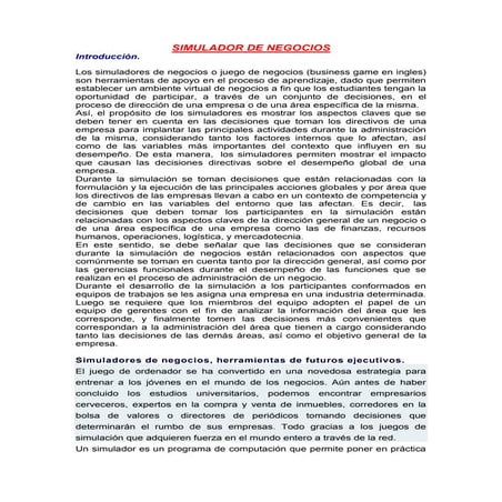 Simulador de negocios