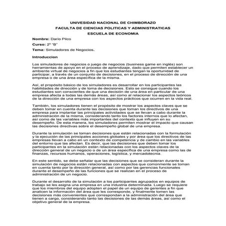 Simuladores de negocios.