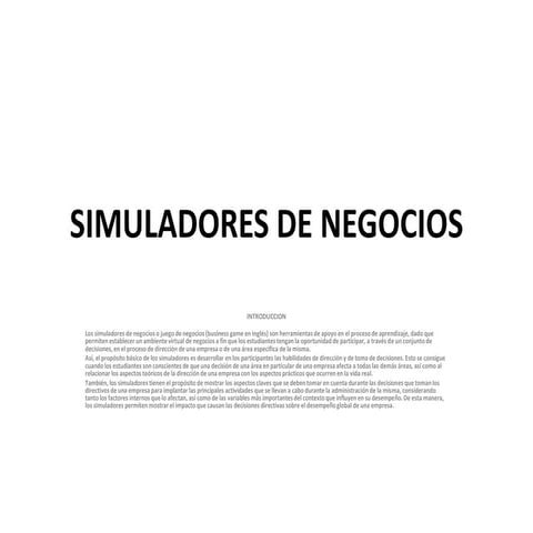 Simuladores de negocios