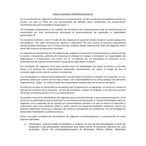 Simuladores empresariales
