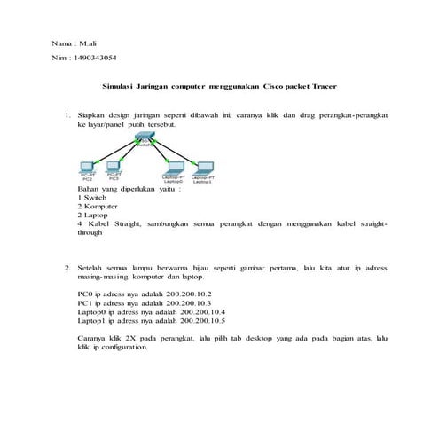 Simulasi jaringan computer sederhana