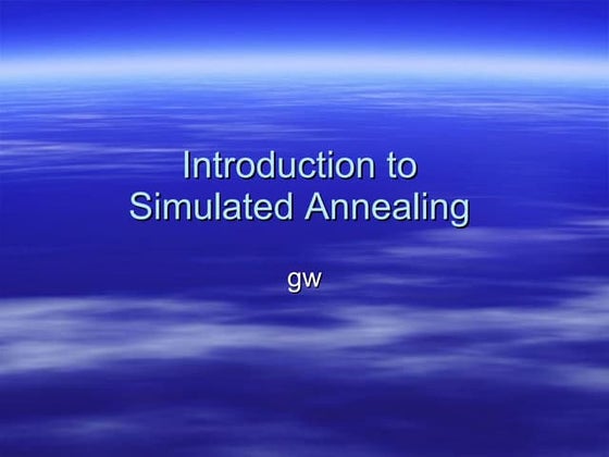 Lecture 27 simulated annealing | PPTX