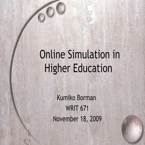Using Simulations in Higher Education 