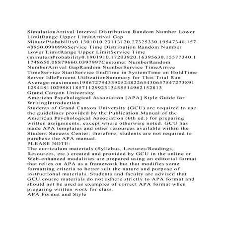 SimulationArrival Interval Distribution Random Number Lower LimitR.docx