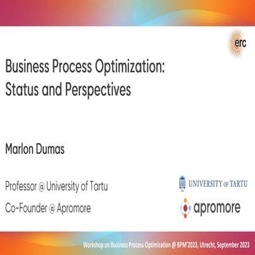 Business Process Optimization: Status and Perspectives