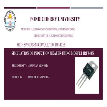 Simulation of Induction heater using IRFZ44N MOSFET