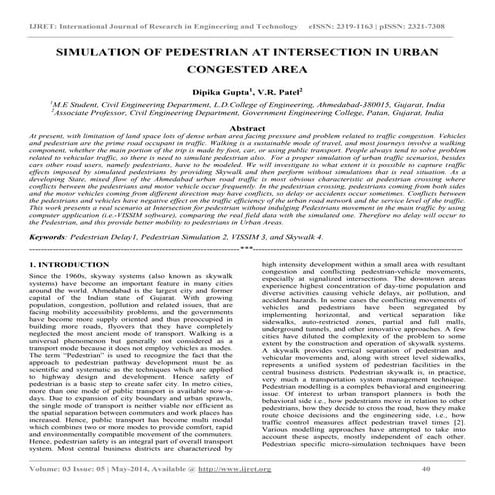 Simulation of pedestrian at intersection in urban congested area