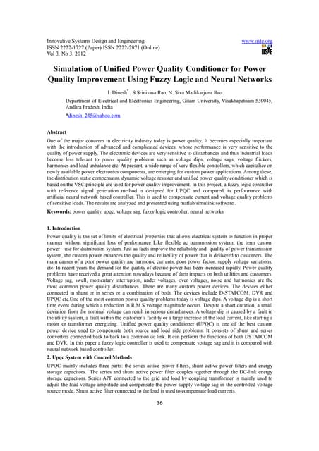 POWER QUQLITY IMPROVEMENT WITH UPQC | PPT image.