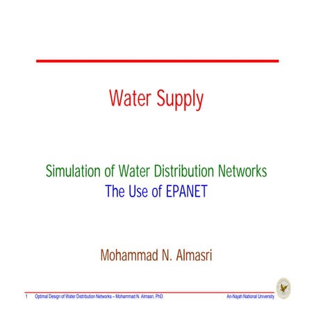 Water Distribution System Design Report Water Distribution System Design Report