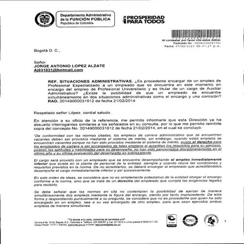 Simultaneo encargo y comision