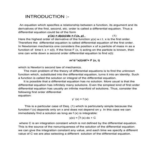 Simultaneous differential equations