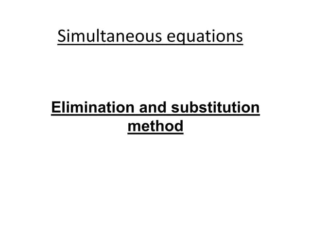 Simultaneous equations 