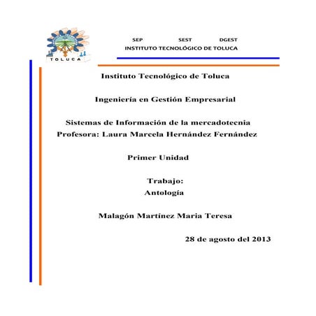 Sistemas de Informacion de la mercadotecnia unidad 1